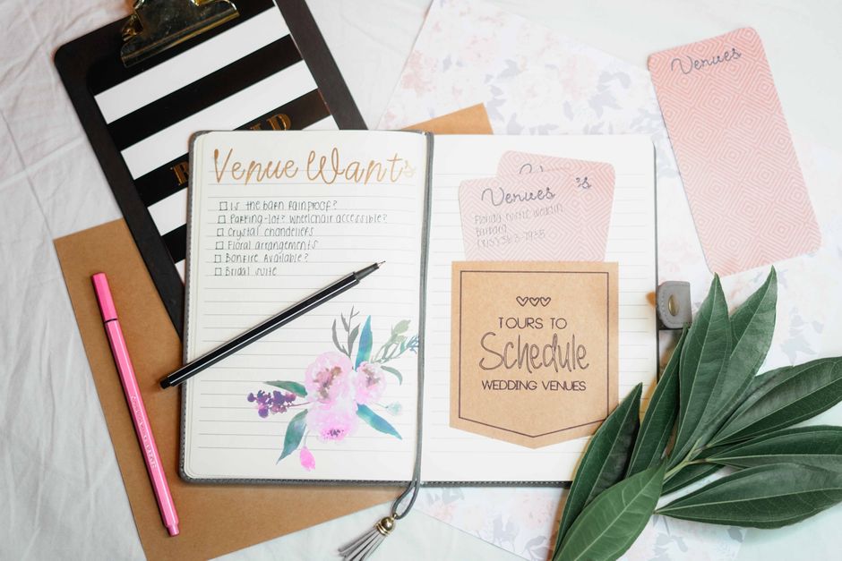 Wedding planner organizing details and timeline